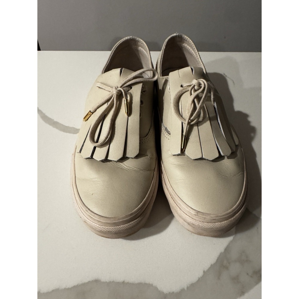 Vans Authentic Fringe DX Bone womens leather sneakers size 6